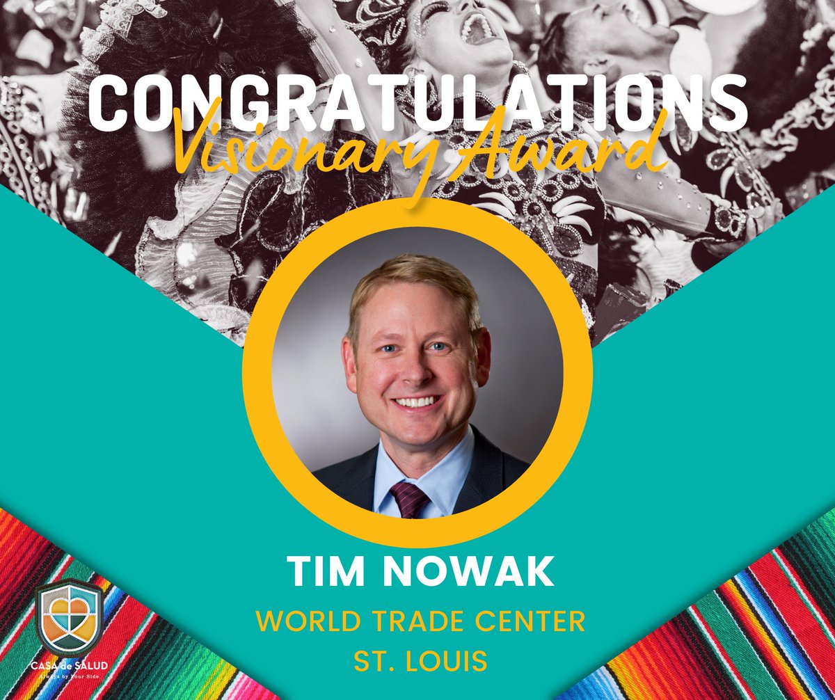 WTCSTL's tweet photo. Congratulations to our 3 @casadesaludstl award winners! Visionary Award winners our very own Exec Dir @timjnowak @WTCSTL, our CEO &amp; President @RodneyCrim1 @STLPartnership &amp; Community Champion Award winner our Exec Dir @STLMosaic @BetsyHCohen ! https://t.co/P4oYdwWaR7