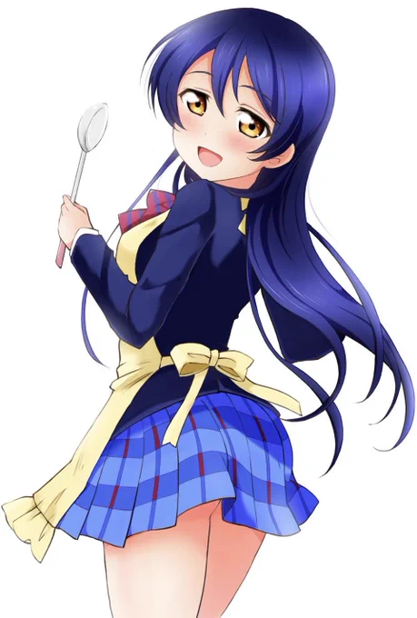 #このタグを見た人はラフ画とその完成絵を見せる
海未ちゃん 