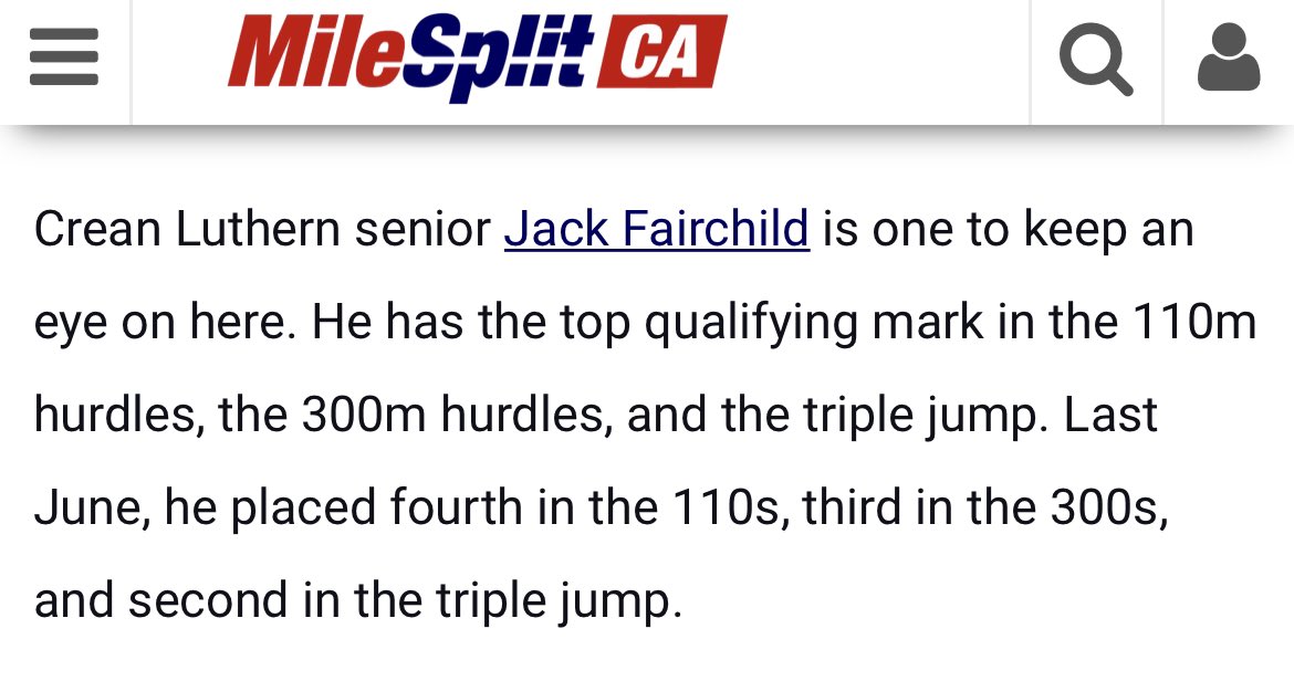 Jack Fairchild (@jackfairchildd) on Twitter photo CIF begins tomorrow‼️
<a href="/PrepCalTrack/">Rich Gonzalez</a> @MilesplitCA <a href="/SteveFryer/">Steve Fryer</a> <a href="/latsondheimer/">eric sondheimer</a> <a href="/USACombine/">Mission Viejo HS Horizontal Jumpers</a> <a href="/VS_athletics/">VS_Athletics</a> <a href="/ocvarsity/">ocvarsity</a> <a href="/OCSportsZone/">OC Sports Zone</a> CIF begins tomorrow‼️
<a href="/PrepCalTrack/">Rich Gonzalez</a> @MilesplitCA <a href="/SteveFryer/">Steve Fryer</a> <a href="/latsondheimer/">eric sondheimer</a> <a href="/USACombine/">Mission Viejo HS Horizontal Jumpers</a> <a href="/VS_athletics/">VS_Athletics</a> <a href="/ocvarsity/">ocvarsity</a> <a href="/OCSportsZone/">OC Sports Zone</a>