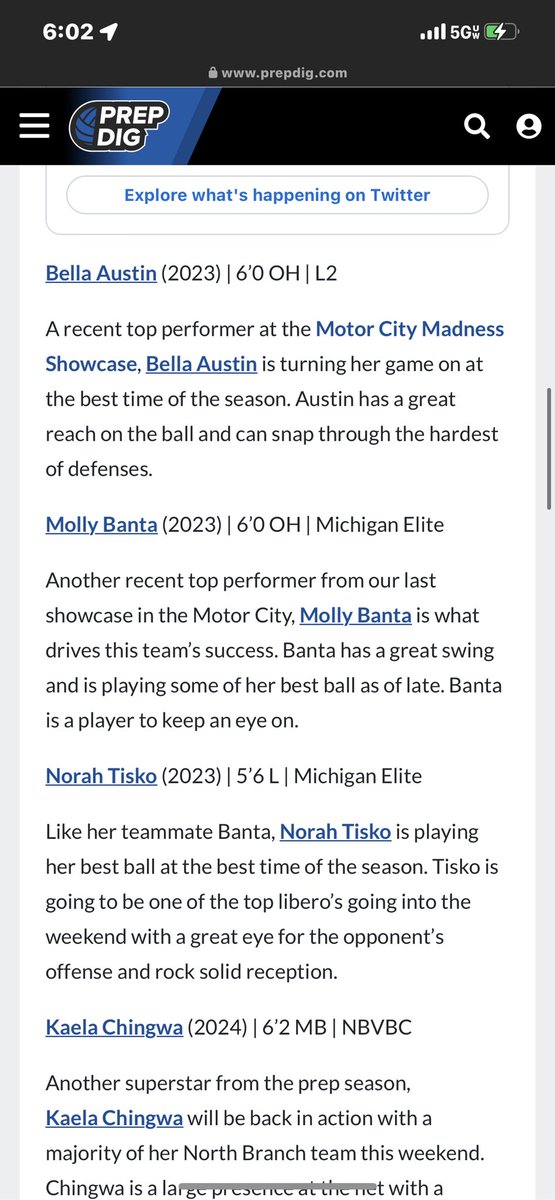 Thank you <a href="/PrepDigMI/">Prep Dig Michigan</a> <a href="/PrepDigEvents/">Prep Dig Events</a> for the article! It is such an honor! Shoutout to my libero <a href="/NorahTisko/">norah tisko</a> too. I would not be on this list without her. <a href="/LineShotVBall/">Line Shot Volleyball</a>