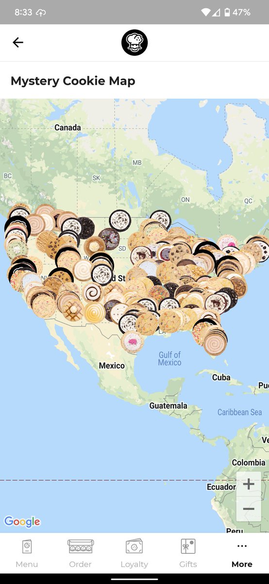 AntoineHall's tweet photo. I live in NC and this @CrumblCookies mystery cookie map has me and my son looking at cookies in Nebraska! #cookies #crumble #mysterycookie https://t.co/zWbhLqZbFk