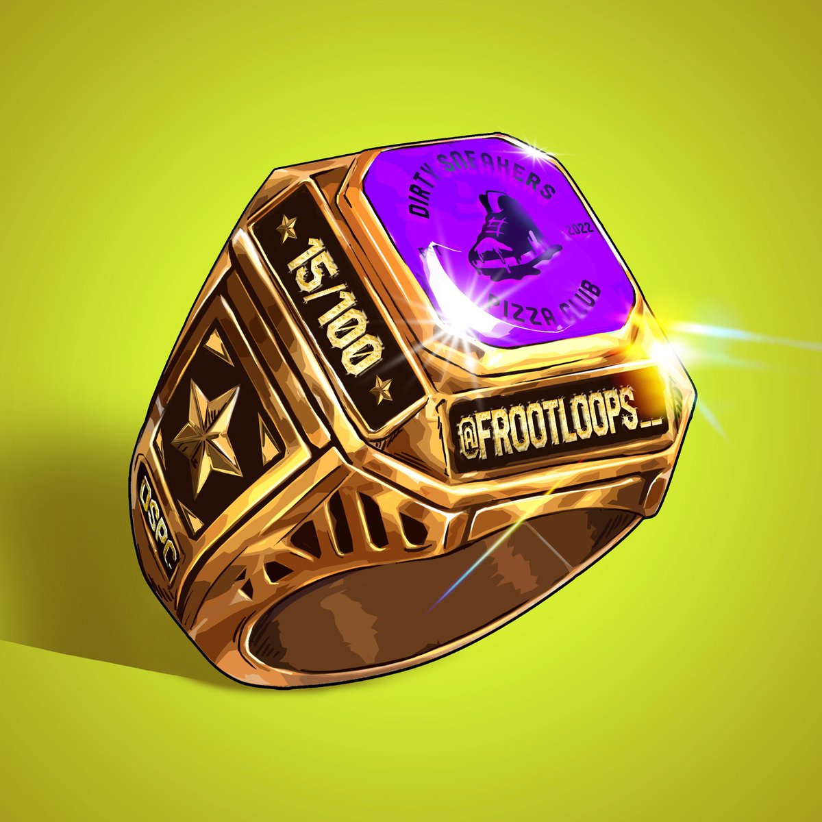 Frootloops____'s tweet photo. @DSPC_nft @Deez_ETH @o00ooh_ @BrokeUser @tkasic1 @0x_voyage @ChristianTucci8 @Alexisshv2 @whiteapeno @Jaysmxke Thank you again.  Allstar #15 checking in for duty.  #DirtyGang #stain #bubbletape #sharepizza #pinapplepizza 🍕 https://t.co/4IKs7VCphC