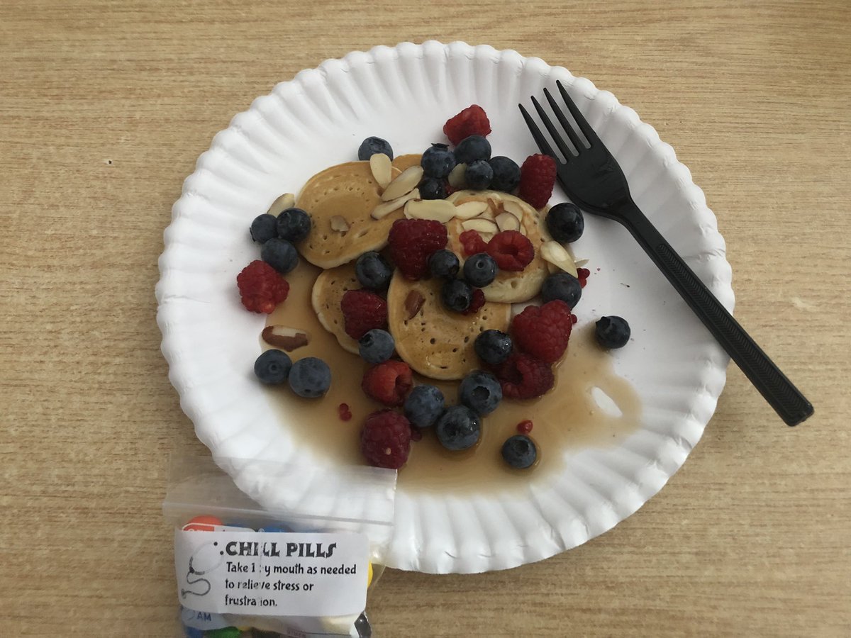 Day #4 we got “Chill Pills” and #5 Sweet little Pancakes!  Thanks LBJ!  <a href="/LbjCoyote1/">Michael Bachicha</a> @lbjcoyotesptsa
