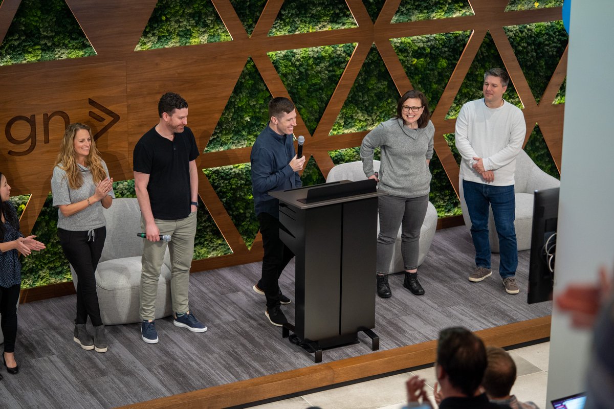 ActiveCampaign's tweet photo. It's been a BIG week! Here is a behind-the-scenes photo of our company announcement of our acquisitions of @postmarkapp & @dmarcdigests! We're excited to empower the future of automation and the customer experience even more!👉 https://t.co/05aLzvkGpw
#ActiveCampaignPostmark https://t.co/qd4yQepxzX