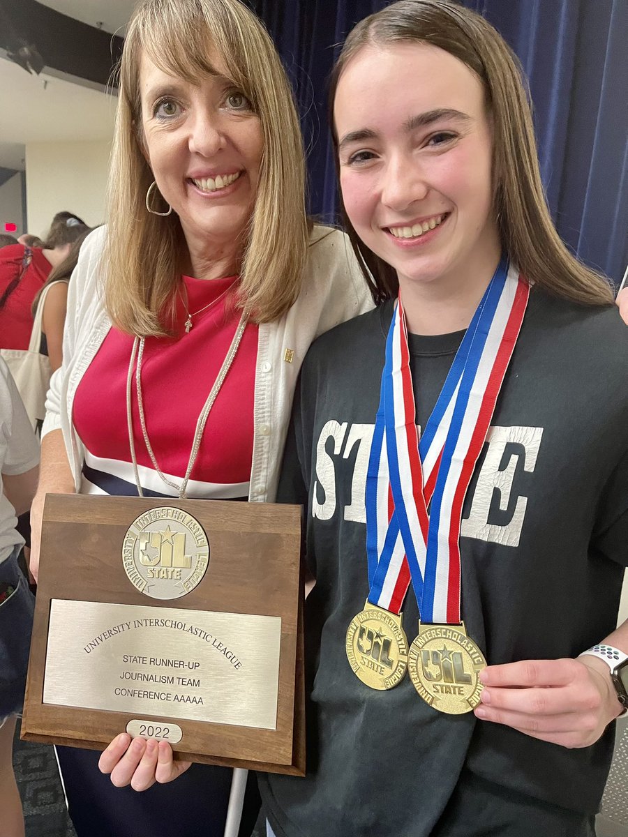 PrincetonISD's tweet photo. PHS junior Rachel Sadler won two state championships today at the UIL competition held at the University of Texas in Austin. The first gold medal was for news writing and the second was for editorial writing. In addition, she earned runner up for journalism team. https://t.co/pKTwD3JGEt