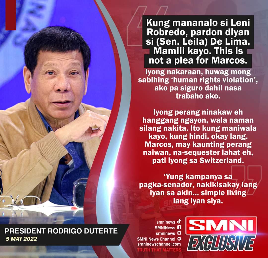 azsweetpinay75's tweet photo. President Rodrigo Duterte never officially endorse BBM for president. Based on what he said last night about the 2 presidential contenders if u know tatay Digong alam nyo na kong sino ang manok nya. We love you tatay. #BBMForPresident #Only2days to go ihanda na kape ninyo☕ https://t.co/9HDSV2jlmy
