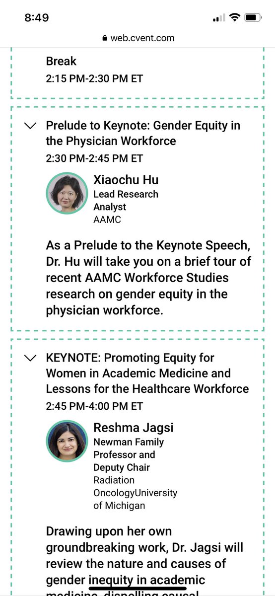 XiaochuH's tweet photo. Feeling privileged to have moderated an inspiring keynote speech by @reshmajagsi and preluded it with our studies at the AAMC Health Workforce Research Conference. #aamcWorkforce https://t.co/ujm68v25YK