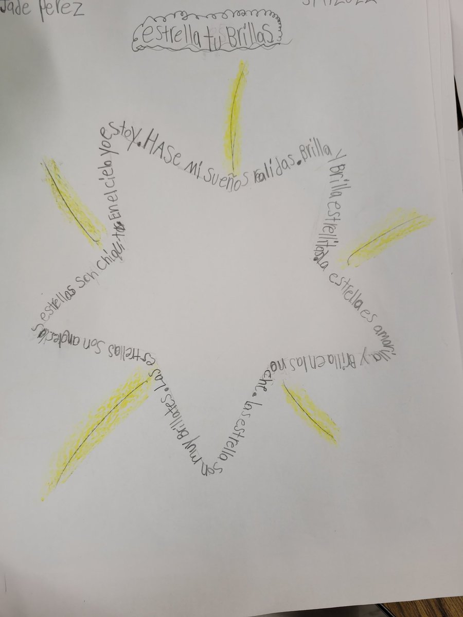 Jaleydapz's tweet photo. Creating shape poems! This was a hit the whole week. They even asked if this can be their friday assessment. Escribiendo Caligramas. 🍎📘✏ #poetry #poems #duallanguageclassroom #learning #makelearningfun #teach #teachertwitter #caligrama #TEACHers https://t.co/bKLgmaOsCY