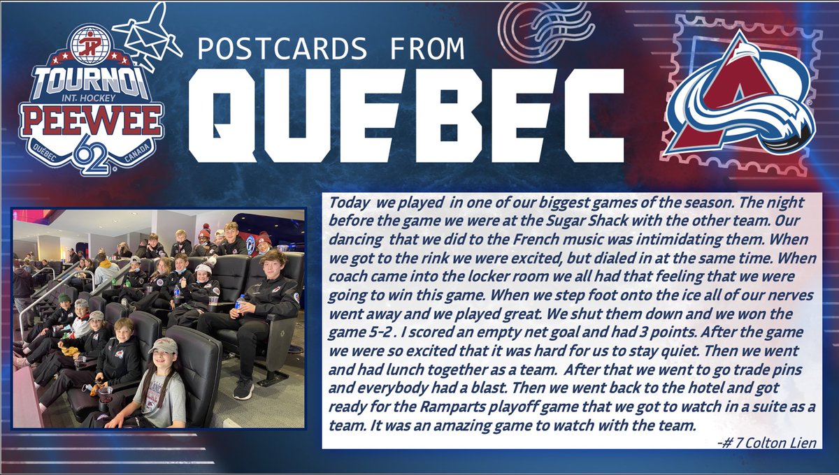 Avalanche's tweet photo. Postcard #️⃣7️⃣

Dancing to intimidate the enemy? Sign us up. 

#GoAvsGo https://t.co/f1AGufsyfi