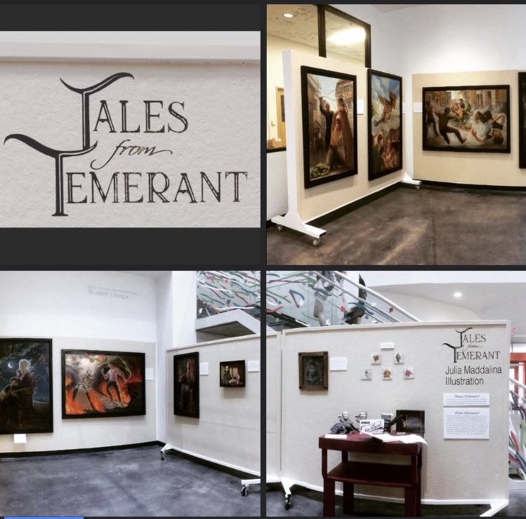 JMaddalina's tweet photo. Oy. I can’t believe it’s been 4 years… 

Fueled by pure spite, I completed 7 large paintings in 6 months. The illustration department didn’t think an illustrator should paint… ha! 

I’d love to tell myself from then that I’m drawing various capybaras now for @PatrickRothfuss… https://t.co/QLN7cSrpRq