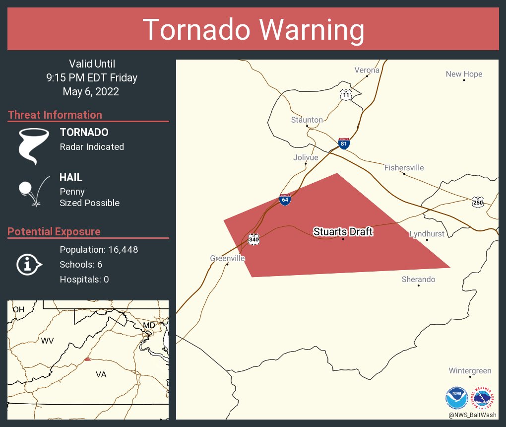 NWS Tornado on Twitter "Tornado Warning continues for Stuarts Draft VA