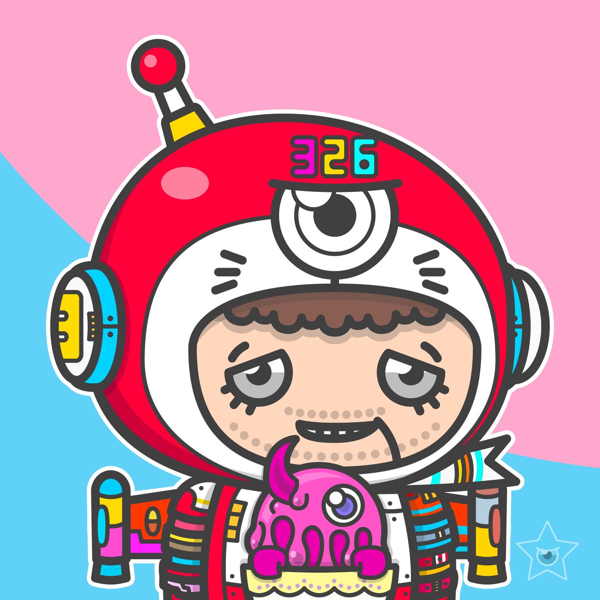 Monstarz_bh's tweet photo. 現在開催中の326さん(@nakamura326)の個展の開催のお祝いとしてファンアートをプレゼントさせていただきました💝
326こてん2022「おまた」はキチジョウジギャラリーにて明日まで開催中です💕ヾ(・ω・´ )ノシ
#CYCLOPSTAR #326個展
https://t.co/FK56S5xYWT https://t.co/AXToUJnSws