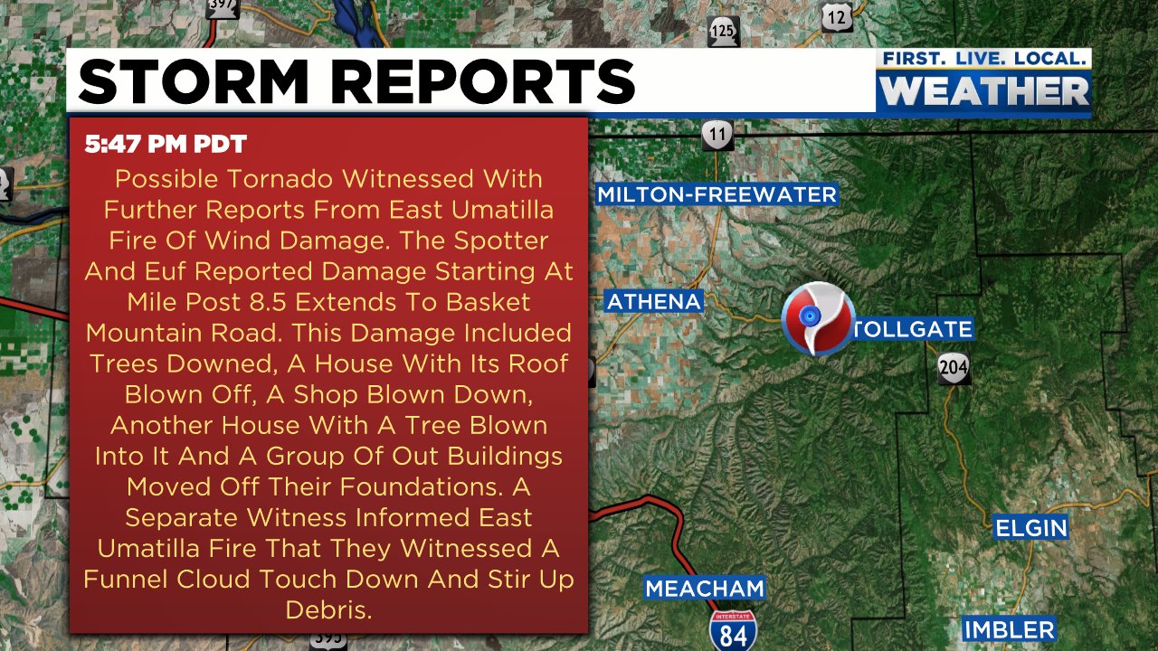 FOX 12 KPTV Weather on Twitter "Possible tornado about 1/2 hour ago