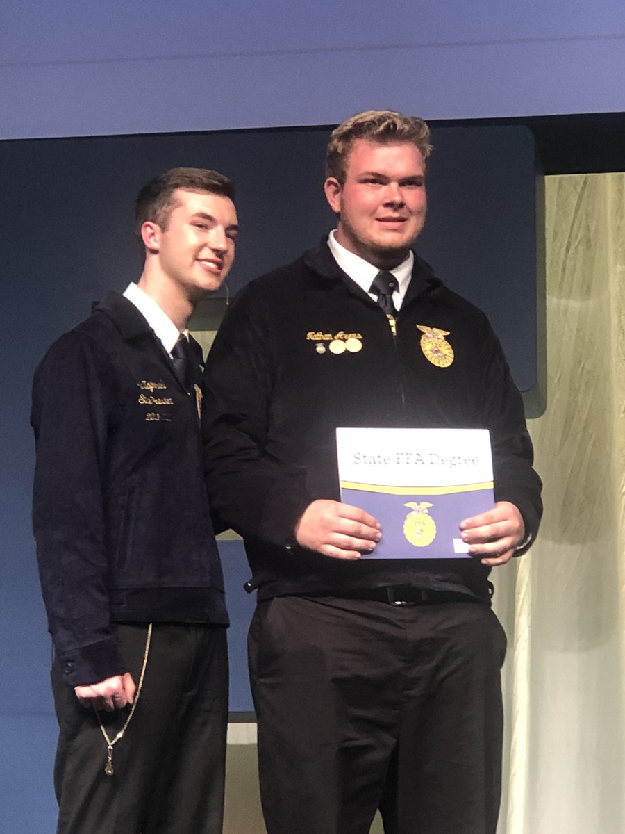 OtsegoFFA's tweet photo. Congratulations to these 3 members who have earned the highest degree Ohio can bestow, the State FFA Degree. Only 3% of the members earn this degree. What an accomplishment! #hardworkpaysoff @pentacareerctr #OtsegoKnights #PentaPride https://t.co/XdpJ2lUkJQ