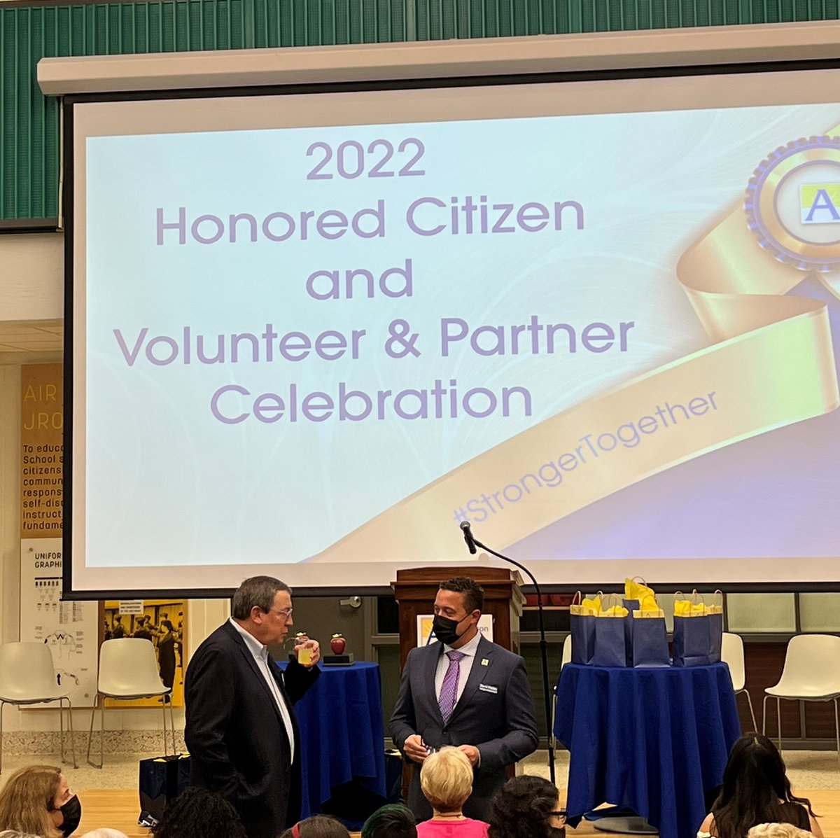 APSVaSchoolBd's tweet photo. The SB awarded three outstanding volunteers as Honored Citizens - Nelly Hernandez, Sarah Clarke LaBonte, and April Maddox.
The SB also presented an Honored Citizen Lifetime Award to Ms. Judy Hadden for going above & beyond in her years of commitment to volunteering at APS. https://t.co/YSTv3TMvf4