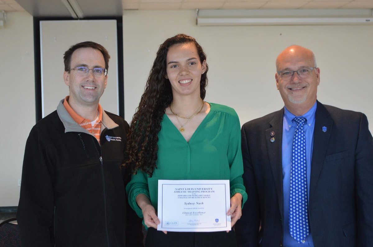 SLU_AT's tweet photo. Kudos to the Saint Louis University MAT Class of 2022 who presented their Capstone Projects today! Congratulations to the students also honored with program awards! 
#ATsInAction #billikens 
@aSaferApproach @sludchs @SLU_AT_Society @SLU_Official https://t.co/bQ5N6Yg6ar