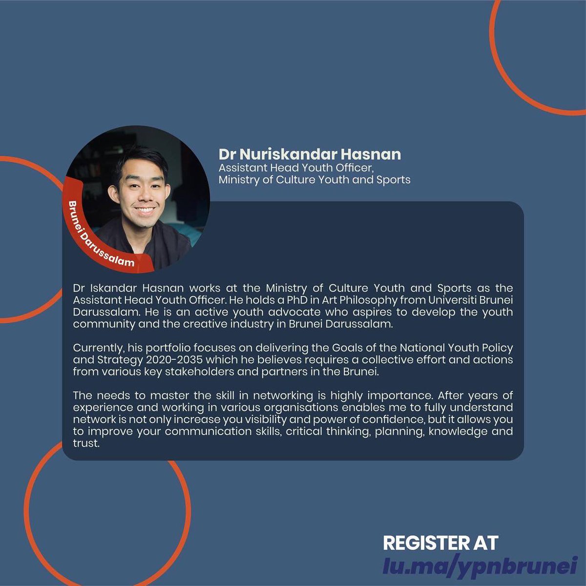 What’s networking? Is your networking skills effective? Learn more about it with Dr Iskandar Hasnan! 🔗 Register at lu.ma/ypnbrunei or Mengalinga App #mentorship #lifelonglearning #networking