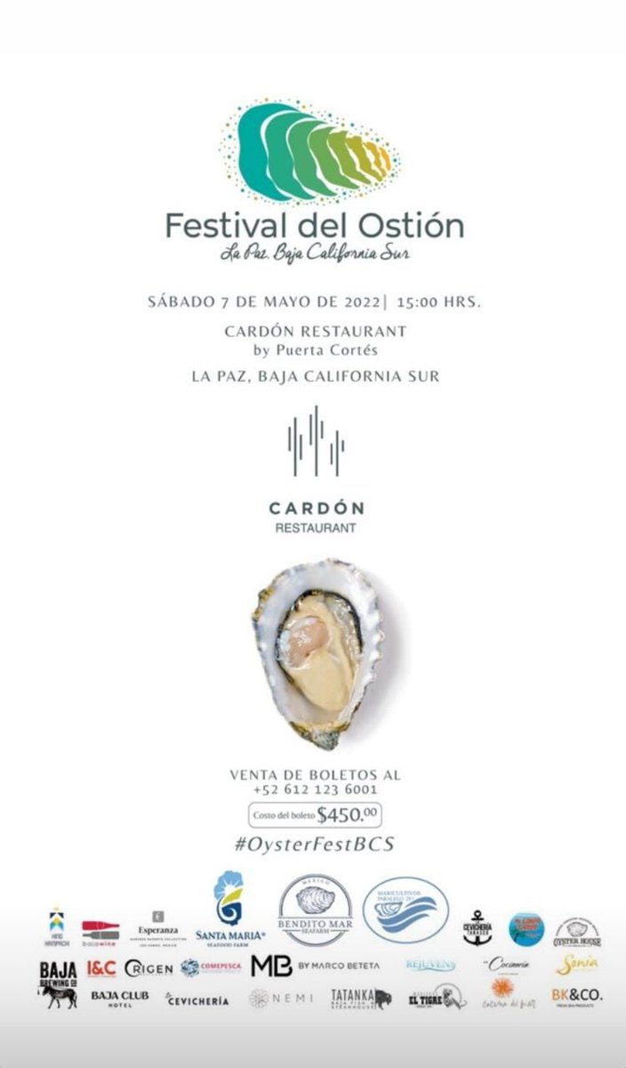 Nos vemos mañana en el Festival del Ostión en La Paz BCS #oysterfestbcs #hechoenbcs #lapazbcs #acuicultura #orgullosamentesudcaliforniano #seafood  #kingkampachi