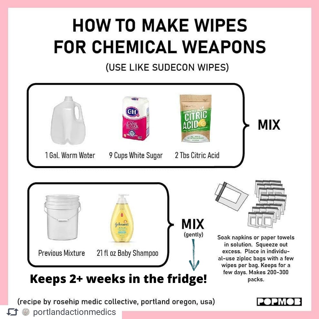 During the summer of 2020 we learned through that with proper preparation + storage the wipes can store at room temp for several weeks. They are best for tear gas but will help with pepperspray along with lots of water. Wipe away from eyes.