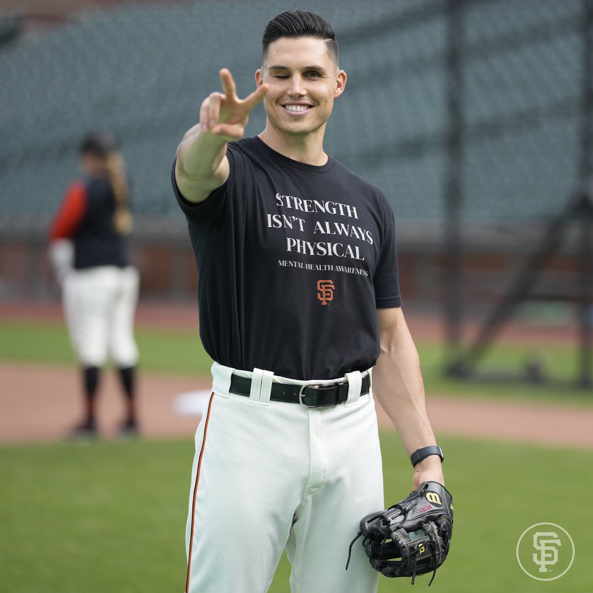 SFGiants's tweet photo. Today, the #SFGiants held their annual Mental Health Awareness Day. The month of May is Mental Health Awareness month, and the San Francisco Giants continue to have conversations surrounding Mental Health to #EndTheStigma. https://t.co/L3QD9xJAWF