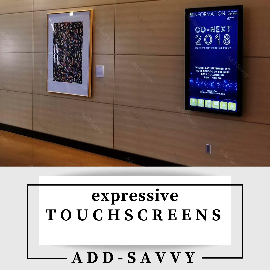AddSavvy's tweet photo. Add BIG EVENTS (celebrations, concerts, etc.) to these EXPRESSIVE TOUCHSCREENS.🤩 Keep in touch with audiences with these touchscreens that will make HEADLINES NOW.🗞🎉 #commercialinteriordesign #interiorarchitects #commercialdesign #storedesign #commercialrenovation #renovation https://t.co/LWCLKKW5Yr