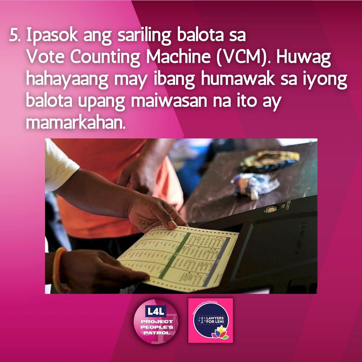 lawyersforleni's tweet photo. L4L Gabay sa Pagboto (2/2) #IpapanaloNa10ParaSaLahat #L4LPeoplePatrol https://t.co/L0PkBisIiK