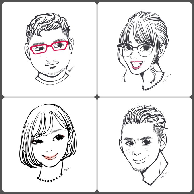 おしゃれ似顔絵のtwitterイラスト検索結果
