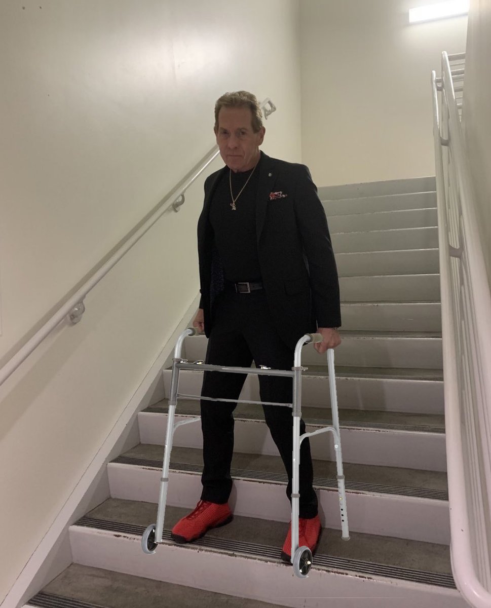 GAIJIN_SIGMA's tweet photo. @RealSkipBayless "I can't lose in these shoes....or this walker!" https://t.co/XK4Twtesgv