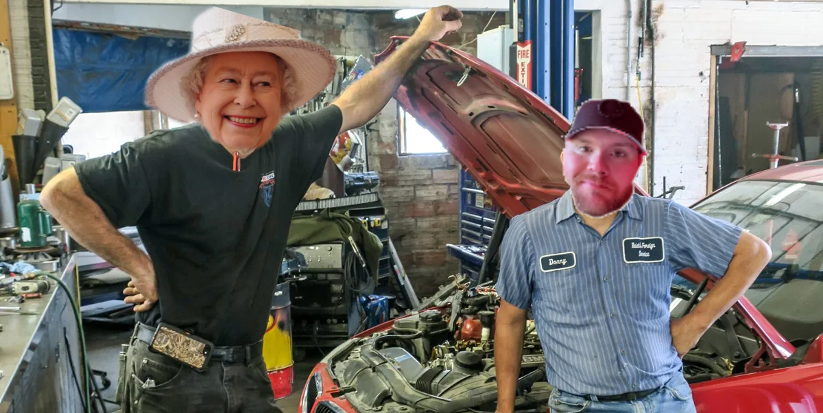 FiveOhGhost's tweet photo. Queen Elizabeth II is a certified mechanic, you're welcome! | #1 Okayest COD player #RatedGaming #RatedFam #GetRated #Twitch #COD #Warzone #Rebirth #SmallStreamer #SmallStreamerSupport
@stream_rt @sme_rt @BlazedRTs @rtsmallstreams @ImLiveRT @RatedGamingHQ https://t.co/JxIb1PU5Ii https://t.co/8rhpHCeGiY