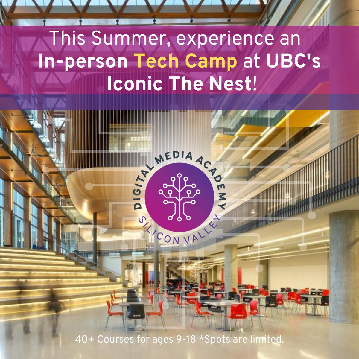 As every year, DMA Summer Camp 2022 will have its sessions at UBC. Seven learning pathways aligned with leading international instructional standards. #computerscience #buisiness #musicproduction #creativedesign #gamedevelopment #digitalstorytelling #summercamps2022 #tech #camp
