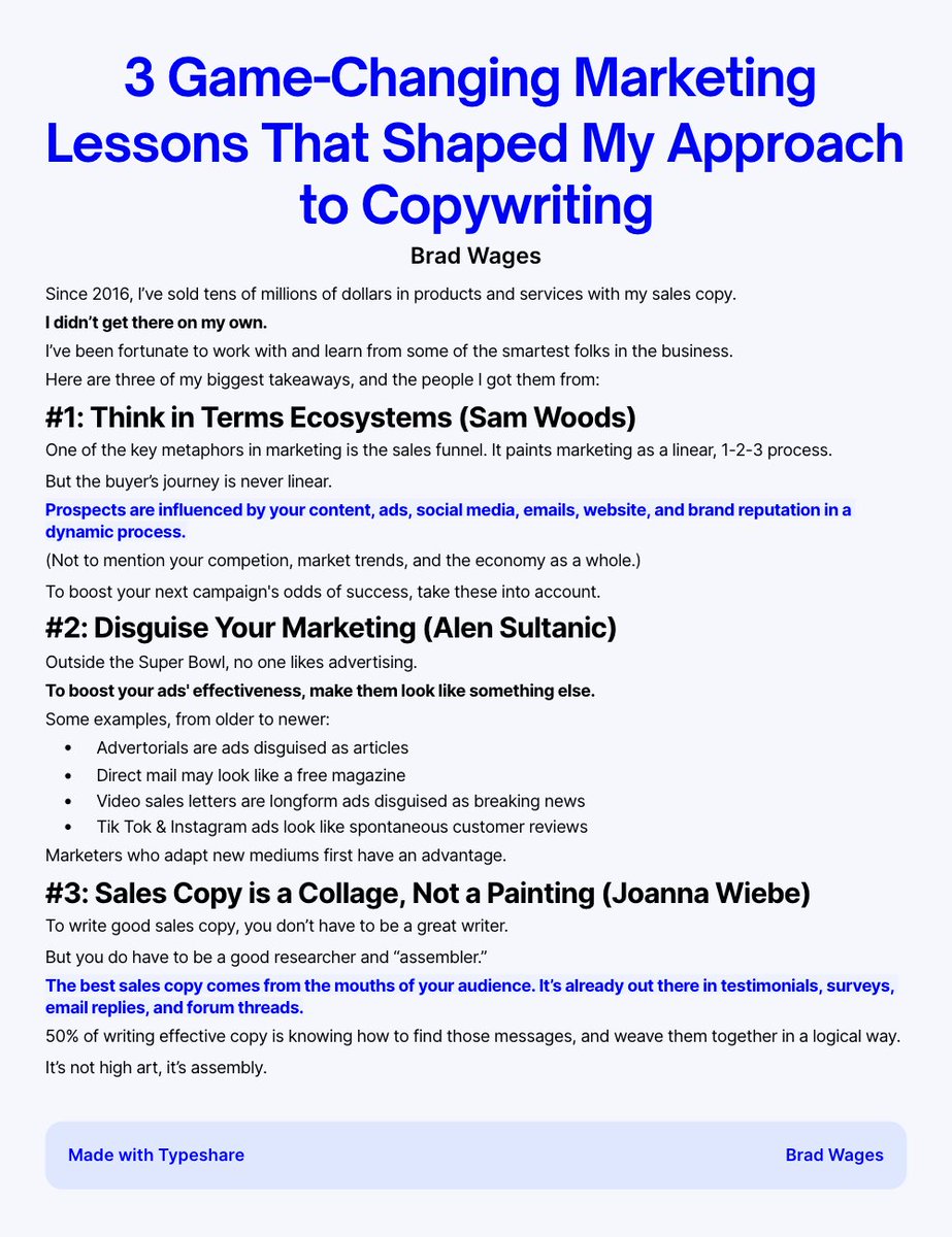 In the past 6 years, I've learned from some of the best marketers in the world. 

Here are 3 of my biggest takeaways: