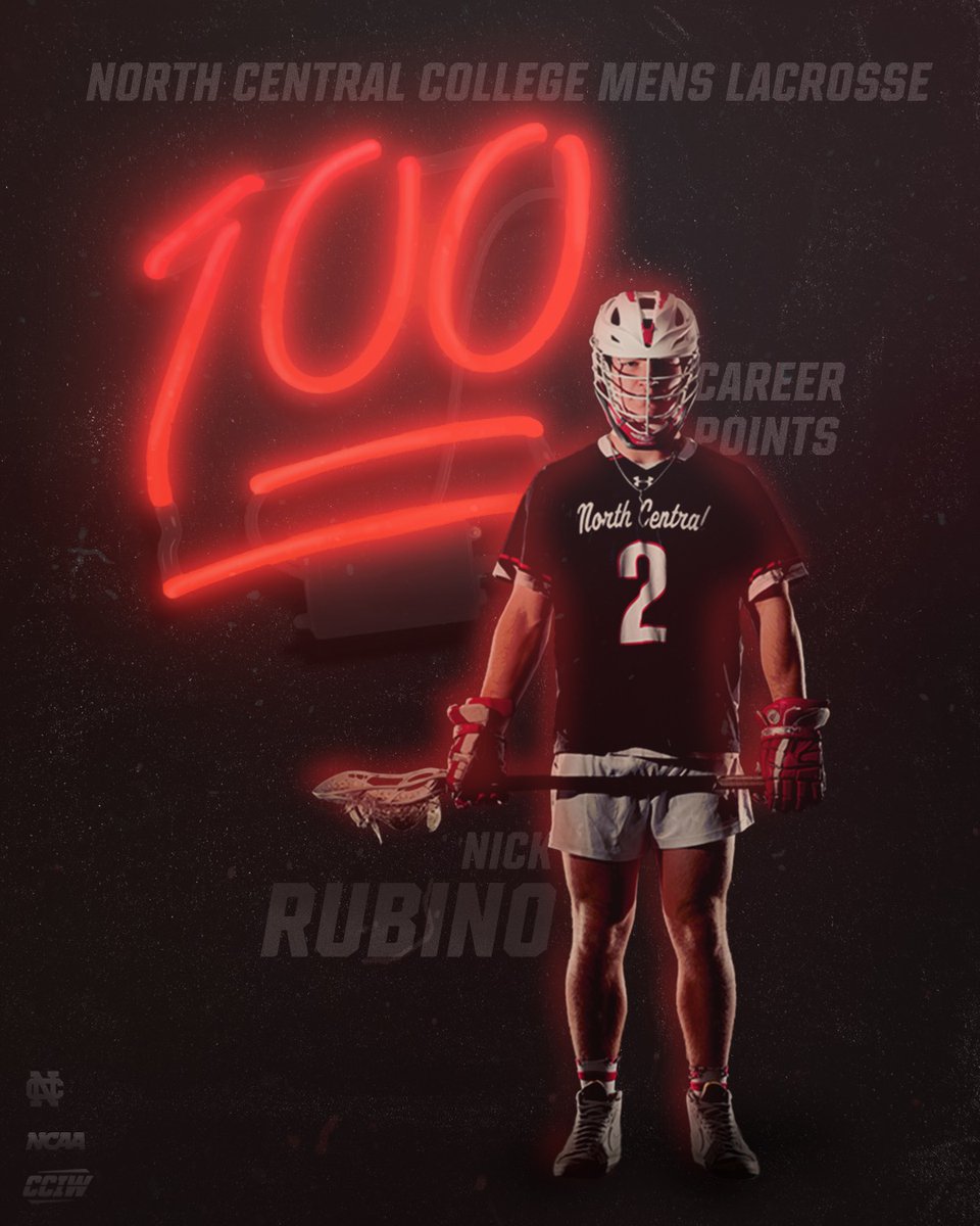 NCC_Athletics's tweet photo. With his sixth goal of the game late in the fourth quarter, Junior midfielder Nick Rubino has surpassed 100 career points! He is the seventh Cardinal in program history to reach this milestone!

#WeAreNC | @NCCMensLacrosse https://t.co/dYOHnhl2ad