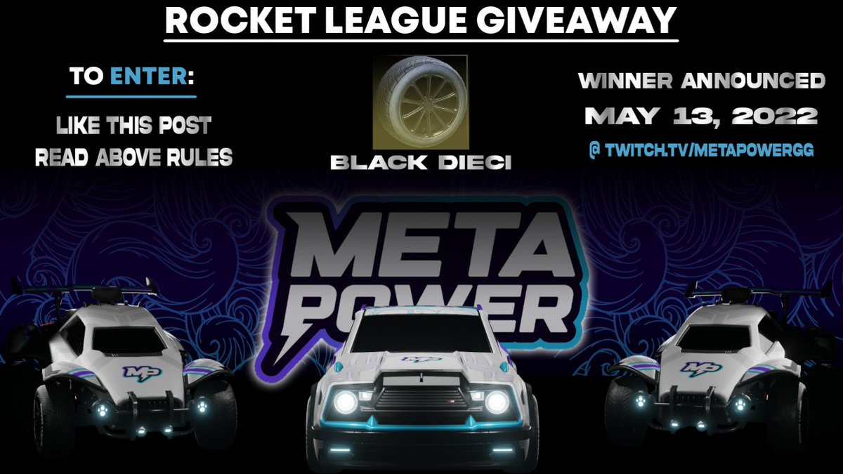 ‼️BLACK DIECI GIVEAWAY (ALL PLATFORMS)‼️

🚨 TO ENTER 🚨
- Follow 
<a href="/MetaPowerGG/">MetaPower</a> 
<a href="/ballerrees/">ballerrees</a>  
<a href="/PoofyRl/">PoofyRL</a> 
<a href="/KevinAmeye/">Kevin</a> 
<a href="/TankTnT_/">Tank</a> 
<a href="/trill_rl/">MKOI trill.</a>

-Like

-Retweet

-Tag 2 Friends

❕Winner Announced during <a href="/MetaPowerGG/">MetaPower</a> TWITCH WATCH PARTY for APAC-S Regional 2 on May 13th❕