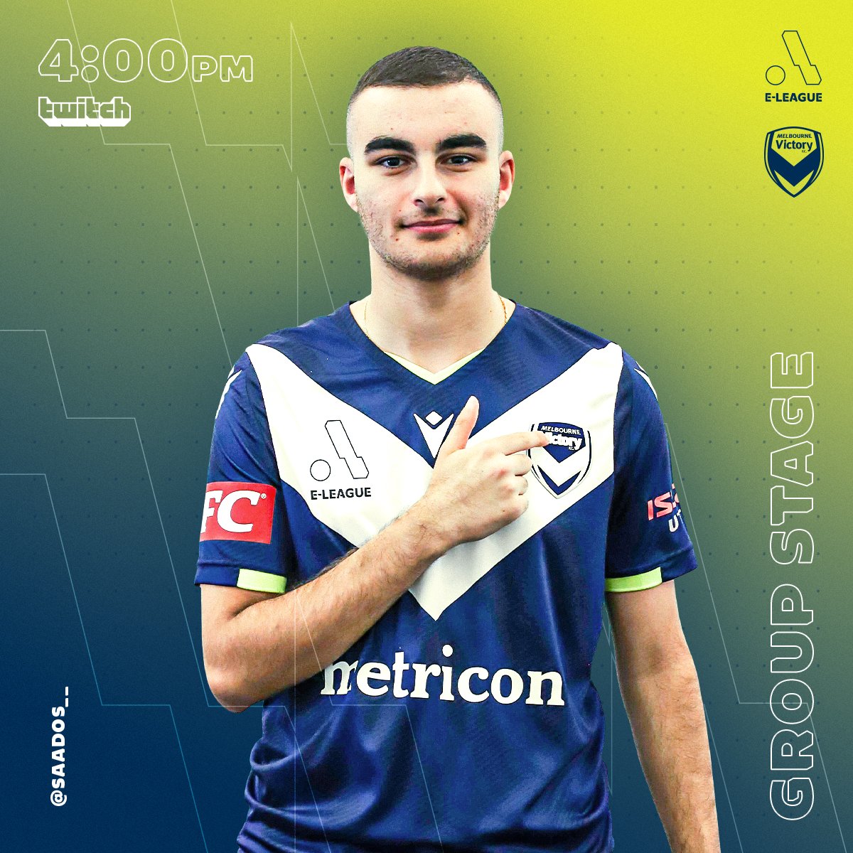 🎮 Our <a href="/ELeagueAus/">E-League</a> season kicks off today with <a href="/Saados__/">Saad</a> in action from 4pm!

Stream >> twitch.tv/eleagueaustral…