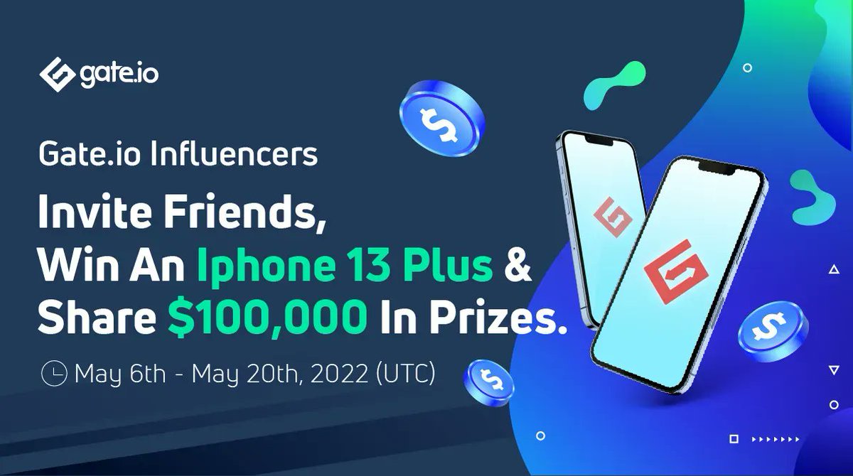 ❤️ Invite your friends to trade at Gate.io ❤️

Win an iPhone 13 Plus &amp; Share $100,000 In Prizes!

⏰ Duration: May 6th - May 20th, 2022 (UTC)

Join Now: gate.io/questionnaire/…
Details: gate.io/article/26447?…

#Gateio #GateInfluencers #airdrop #iphone13