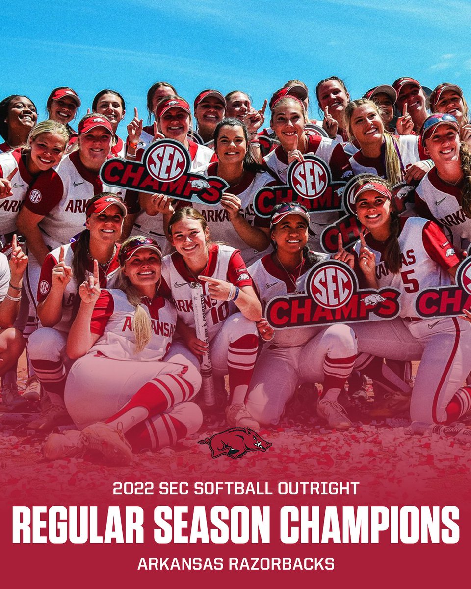 THE FIRST OUTRIGHT SEC TITLE IN PROGRAM HISTORY 🥎🙌 <a href="/RazorbackSB/">Arkansas Softball</a>