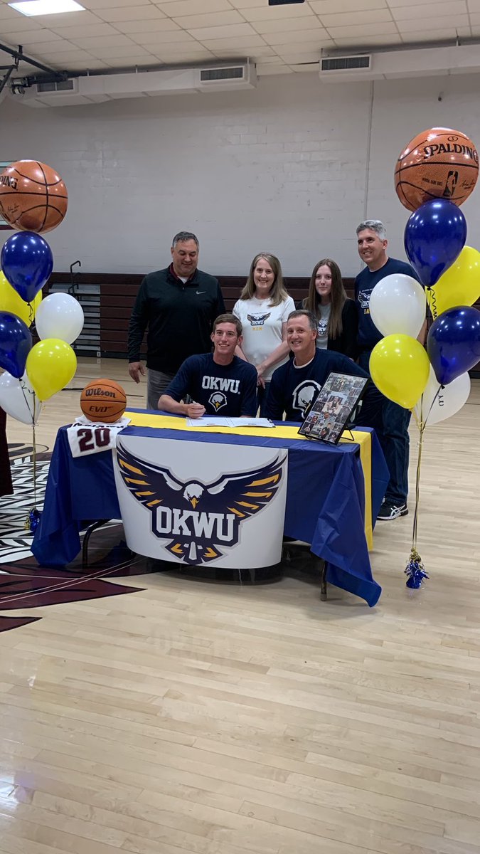 Congrats <a href="/Eli_Garrett7/">Eli</a> &amp; <a href="/BrendenOConnel2/">Brenden O’Connell</a> Excited about your opportunities to play at the next level in an outstanding program! Thank you <a href="/Coach_Bostwick/">Donnie Bostwick</a> for making the visit to Pocola for the signings! <a href="/OKWUeagles_MBB/">OKWU Men’s Basketball</a> <a href="/BRocheSports/">Bryant Roche</a>  @Buck_SBLiveOkla <a href="/CourierGeorge/">George (quote)Clay(quote) Mitchell</a> #INDIANPRIDE