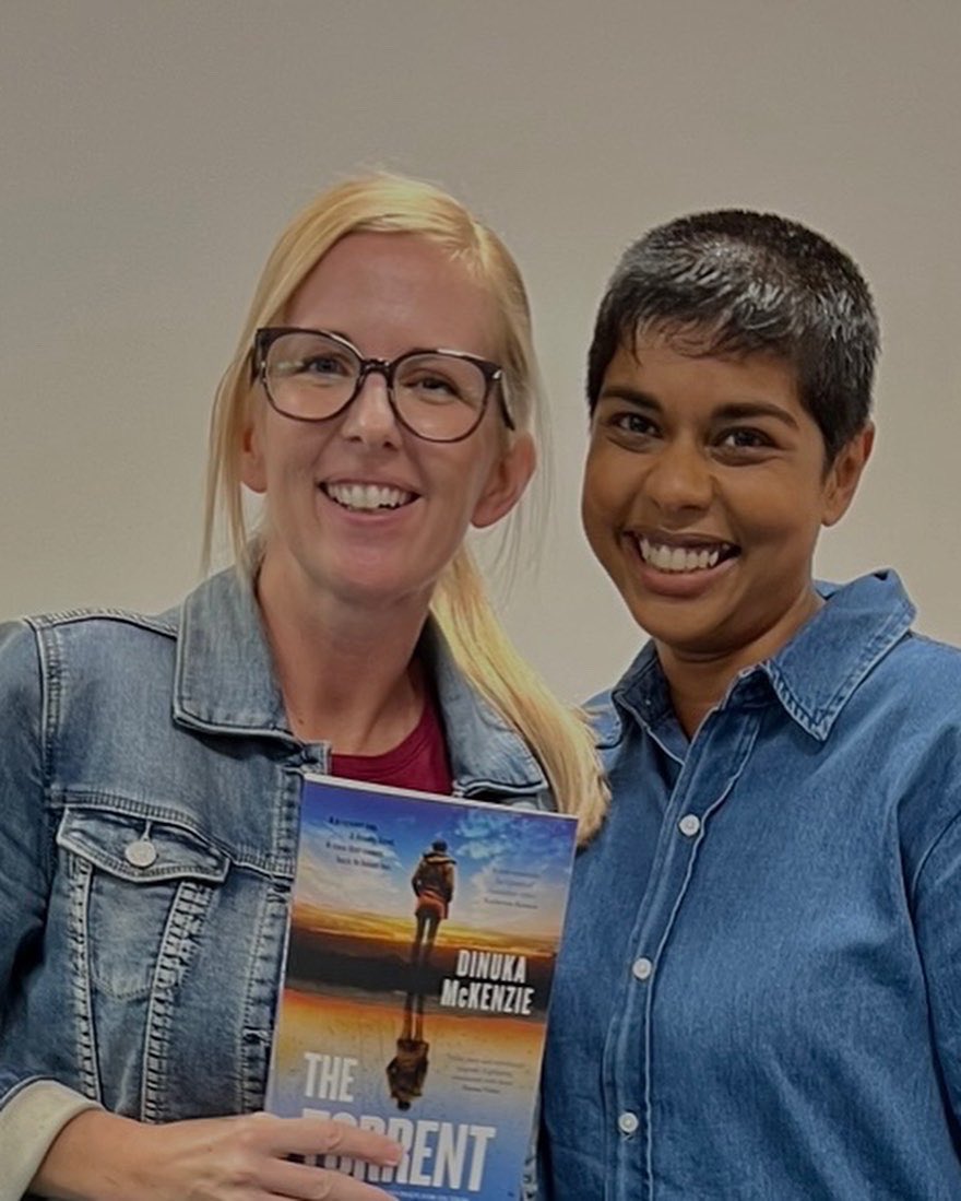 michelleuptonau's tweet photo. I am so deep in the editing trenches right now, hence how shattered I look, but I stepped out just long enough to meet the beautiful @dinukamckenzie at the #BWF60. I loved #TheTorrent and now have a signed copy! Woohoo!๐๐Now back to editing ๐๐๐โค๏ธ๐ @HarperCollinsAU https://t.co/b2HhsSflxQ