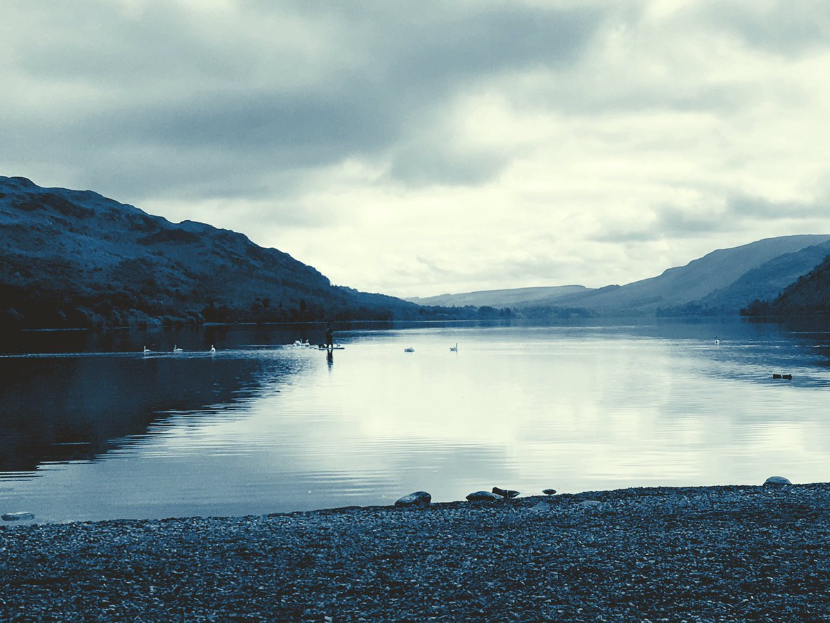 Bloody perfect conditions for a swim in Ullswater this morning 🏊‍♀️