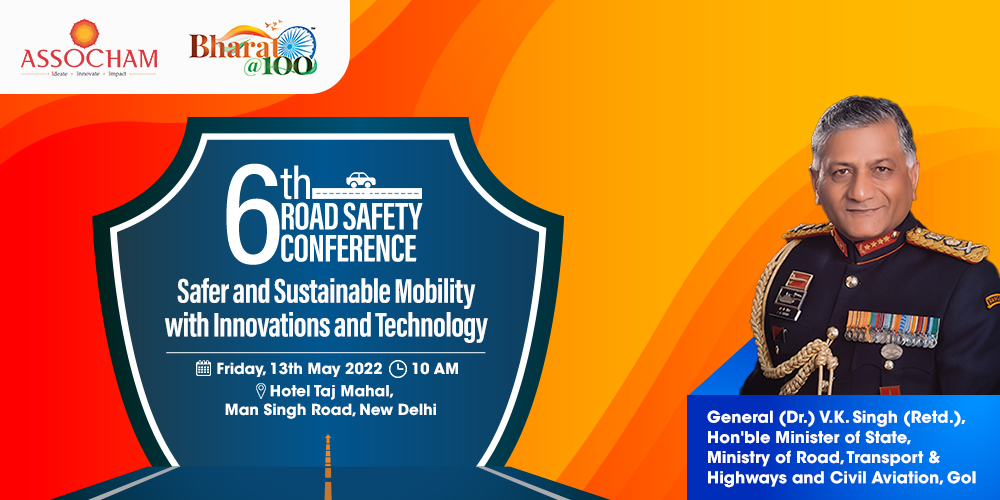 #ASSOCHAM is proud to create a forum to discuss India's #economic progress. Here we present the 6th Road Safety Conference on 'Safer & Sustainable Mobility with Innovations & #Technology'. 🗓️: 13 May 🕙: 10 AM 📍: New Delhi