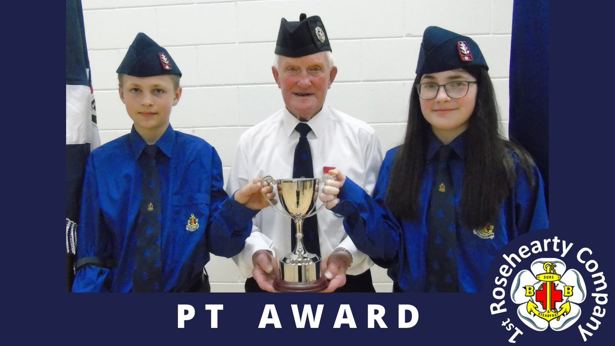 We had a surprise in store for our Inspecting Officer Jim Muirhead MBE when we named our new PT cup after him. Well done to first recipients Eimantas and Kaelyn! #BoysBrigade #LearnDiscoverGrow #ThankYou