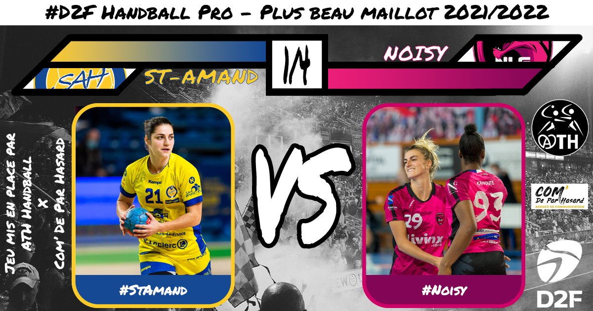 C'est parti pour les 1/4 de finale du plus beau maillot de #D2fHandballPro 
RT ou comment #STAMAND <a href="/SaintAmandHand/">Saint-Amand Handball-Porte du Hainaut 🐺</a> 
❤️ou comment #Noisy <a href="/Nlg93H/">Noisy-le-Grand Handball 93</a> 

Votes jusqu'à demain 18h00 
<a href="/ffhandball/">FFHandball</a> @LBE_Officiel <a href="/PalisseSophie/">Sophie Palisse</a>