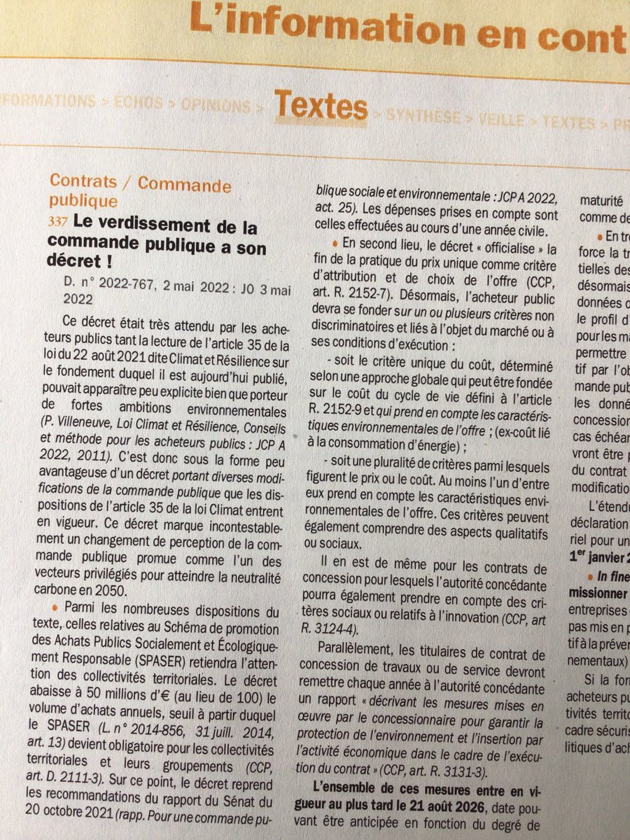 Observation sur le décret du 2 mai 2022, ⁦<a href="/JCPA1/">JCP A</a>⁩ , team marchés publics, ⁦<a href="/JuristeMP/">Emeline Vandeven</a>⁩ , ⁦@LeClauseur⁩, ⁦<a href="/PAZalcberg/">Pierre-Ange Zalcberg</a>⁩, ⁦<a href="/RoCayrey/">Romain Cayrey</a>⁩