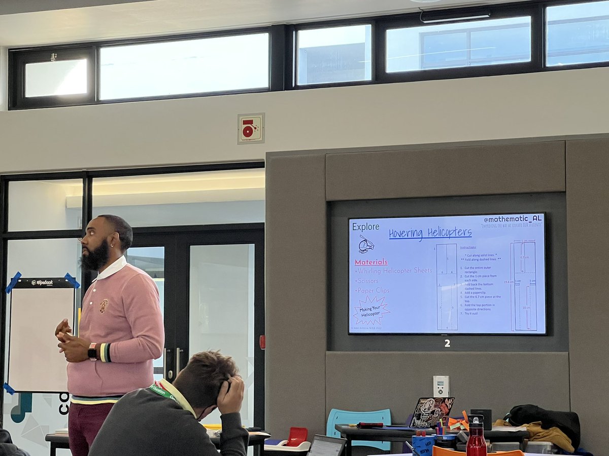 collincrm's tweet photo. Line of questioning based on what you notice and what do you wonder - and building helicopters at #innovateedu with @mathematic_AL and @cloud_ed https://t.co/mMdkgM4k2p