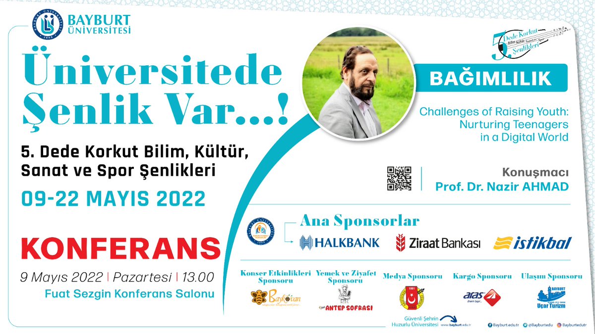 📢 BAŞLIYORUZ 📢
🎊🎶🏓Üniversitede Şenlik Var...!🎓📖🔎

5. Dede Korkut Bilim, Kültür, Sanat ve Spor Şenlikleri

📆: 9 Mayıs 2022
⏰: 11.00-17.00
📍: Baberti Külliyesi