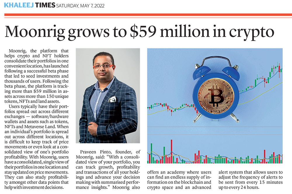 Moonrig in the news, growing rapidly #crypto #portfoliomanager <a href="/pwashere/">Praveen Pinto</a>