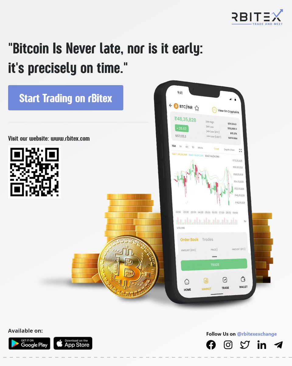 "Bitcoin is never late, nor is it early: it's precisely on time."
Start trading on rBitex 
Download app from google playstore 
play.google.com/store/apps/det…