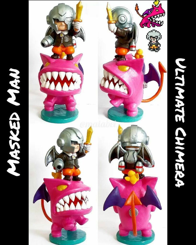 Matabei89's tweet photo. Mother 3 sculpture series Day 12.
Masked Man / Ultimate Chimera depicted from a variety of angles and detail shots.
✨
Compared to when I first started sculpting this figure set in 2020 ...well, this sculpture is brand new!! I had the idea in mind to … https://t.co/2Vbw32NnYu https://t.co/dC0J9J3r7x