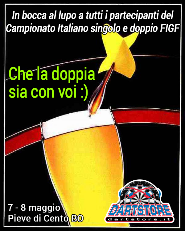 dartstoretweets's tweet photo. Sta per iniziare il super weekend di #freccette a Pieve di Cento per il Campionato Italiano singolo e doppio FIGF🏆 In bocca al lupo a tutti i partecipanti! Ti ricordo che oggi e domani saremo aperti con orario 9-20😉 #FIGF #singolofigf #doppiofigf #dartswdf #darts #DAZN180 https://t.co/luj8hTacB4