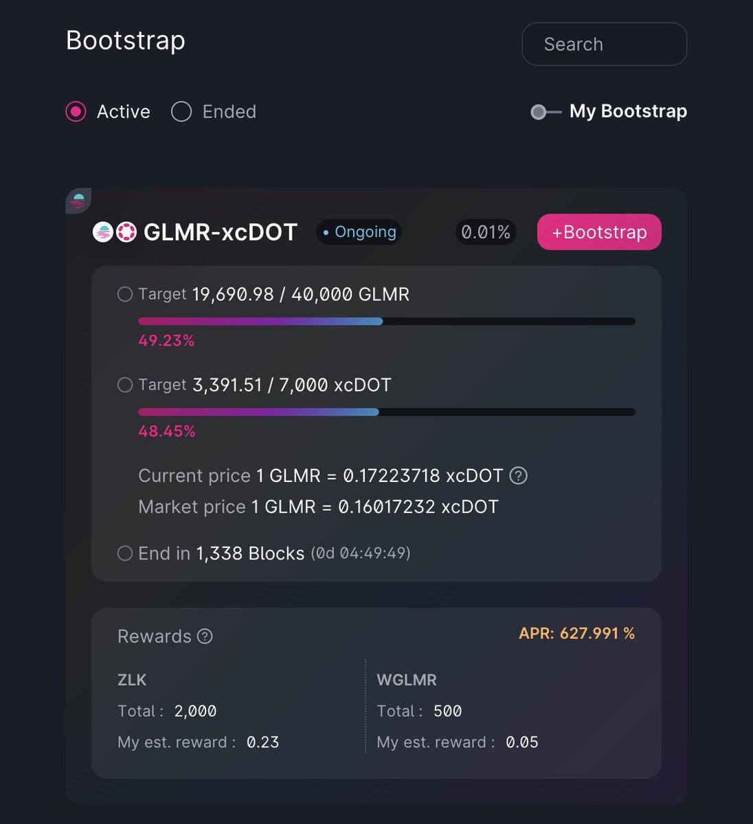 ZenlinkF's tweet photo. Prix ​​du marché et compte à rebours maintenant sur la page Bootstrap, opportunités d'arbitrage 👀

 🌟600%+ APR avec bonus $ZLK &amp; $GLMR💵

 Prenez une excellente position dans l'agriculture $ xcDOT avec @ZenlinkPro sur @MoonbeamNetwork👉https://t.co/kHFGhZijgo https://t.co/XWTgUNJQeA